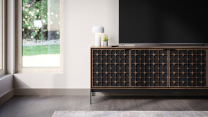 Elements 8709-CS Modern TV Stand Storage Cabinet Console Base