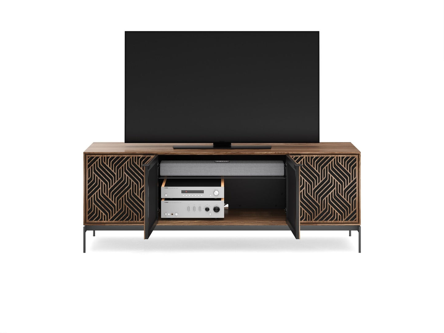 Elements 8709-WE Modern TV Stand Storage Cabinet Console Base