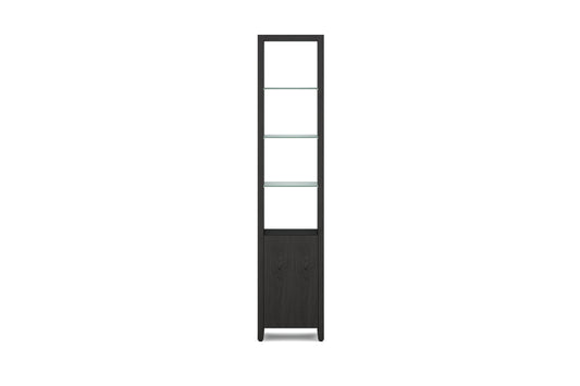 Linea 5801 Expandable Narrow Bookshelf With Glass Shelves