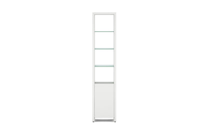 Linea 5801 Expandable Narrow Bookshelf With Glass Shelves